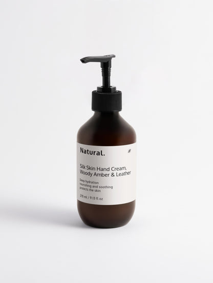 Natural. Silk Skin Hand Cream, Woody Amber & Leather